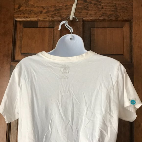 30A Dumpster Diver White V-Neck BEACH HAPPY Tee Made from Plastic Bottles Medium - Picture 10 of 12